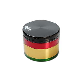 Grinder 'BLACK LEAF' Rasta | 4-Parti - 62mm.