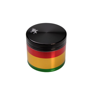 Grinder 'BLACK LEAF' Rasta | 4-Parti - 49mm.