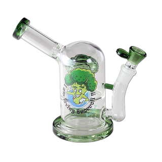 Bong din sticla 'BLACK LEAF' Broccoli | 210mm.