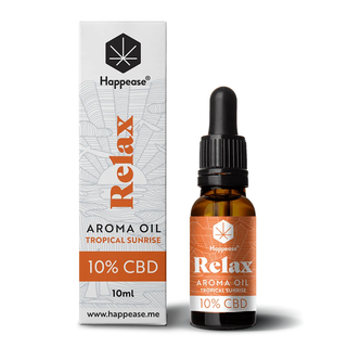Ulei CBD 10% cu terpeni 'HAPPEASE' pentru relaxare 'TROPICAL SUNRISE' 10ml. – 1000mg.