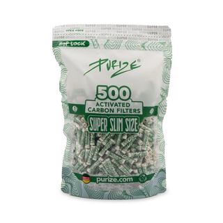 Filtre 'PURIZE' cu carbune activ 'SUPER SLIM' Albe | 5mm. - x500