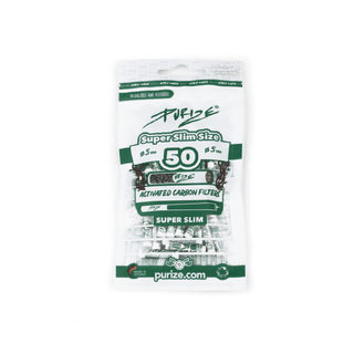 Filtre 'PURIZE' cu carbune activ 'SUPER SLIM' Albe | 5mm. - x50