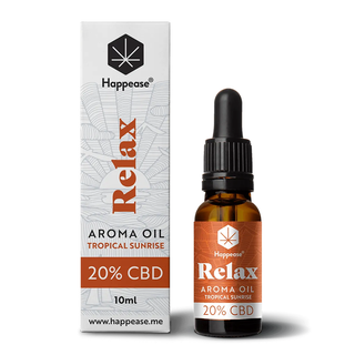 Ulei CBD 20% cu terpeni 'HAPPEASE' pentru relaxare 'TROPICAL SUNRISE' 10ml. – 2000mg.