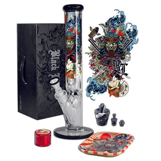 Bong din sticla 'BLACK LEAF' Ronin & Geisha 'KIT BOX' | 40,5cm.