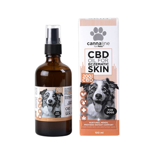 Ulei CBD 0,2% 'CANNALINE' pentru piele eczematica la caini | 100ml.