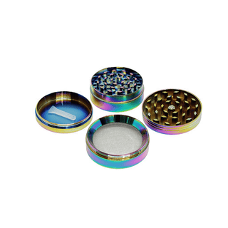 Grinder 'BLING BLING' Leaf Rainbow | 4-Parti - 50mm.