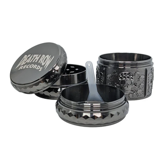 Grinder 'DEATH ROW RECORDS' Skull Metal/Black | 4-Parti - 44mm.