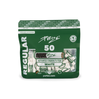 Filtre ‘PURIZE’ cu carbune activ ‘REGULAR’ Albe | 9mm. – x50
