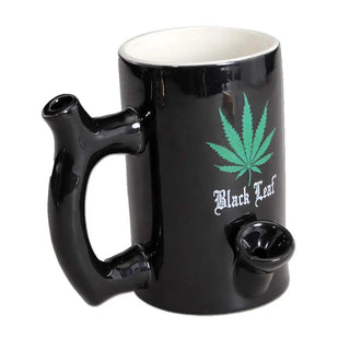 Bong din ceramica 'BLACK LEAF' Wake&Bake | 11,8cm.