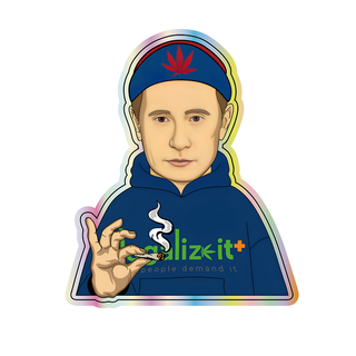 Sticker holografic 'LEGALIZEIT' Putty | 7,46x9cm.